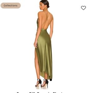Emma Silk Dress in Chartreuse